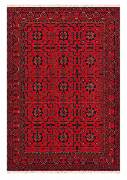 27911- Khal Mohammad Hand-Knotted/Handmade Afghan Rug/Carpet/Traditional/Authentic/Size: 9'9" x 6'6"/297cm x 198cm