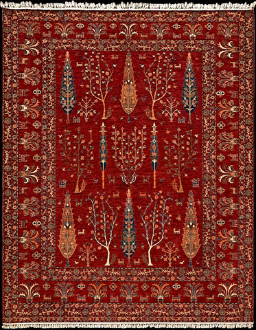 22373-Chobi Ziegler Hand-Knotted/Handmade Afghan Rug/Carpet Tribal/Nomadic Authentic/ Size: 11’11” x 9’3”/ 363cm x 282cm