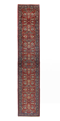 27409-Sarough Hand-Knotted/Handmade Persian Rug/Carpet Traditional Authentic/ Size: 14'3"x 2'8"/434cm x 81cm
