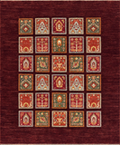 19302-Chobi Ziegler Hand-Knotted/Handmade Afghan Rug/Carpet Tribal/Nomadic Authentic/ Size: 7'1" x 5'11"/ 216cm x 180cm