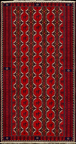 24358-Balutch Hand-Knotted/Handmade Persian Rug/Carpet Tribal/Nomadic Authentic/ Size: 7'10" x 4'2" / 239cm x 127cm