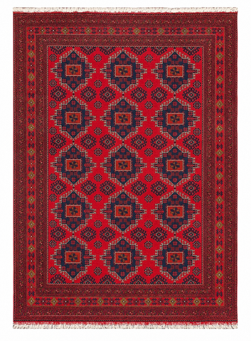 27909- Khal Mohammad Hand-Knotted/Handmade Afghan Rug/Carpet/Traditional/Authentic/Size: 9'6" x 6'7"/290cm x 201cm