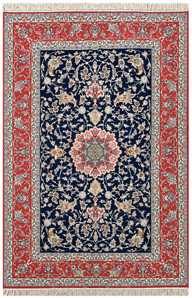 20564-Isfahan Hand-knotted/Handmade Persian Rug/Carpet Traditional Authentic/ Size: 7'9" x 5'0"/ 236cm x 153cm