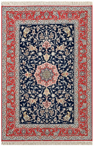 20564-Isfahan Hand-knotted/Handmade Persian Rug/Carpet Traditional Authentic/ Size: 7'9" x 5'0"/ 236cm x 153cm
