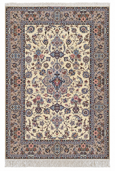 27133- Isfahan Persian Hand-Knotted Authentic/Traditional Carpet/Rug/ Size: 5'7" x 3'10"/170cmx 117cm
