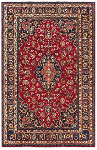 25750-Kashan Hand-Knotted/Handmade Persian Rug/Carpet Traditional/Authentic/Size: 10'0" x 6'4"/305cm x 193cm