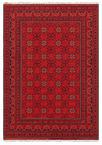 27910- Khal Mohammad Hand-Knotted/Handmade Afghan Rug/Carpet/Traditional/Authentic/Size: 9'5" x 6'5"/287cm x 196cm