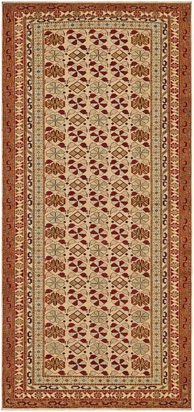16078-Kazak Hand-Knotted/Handmade Afghan Rug/Carpet Tribal/Nomadic Authentic/ Size: 6'11" x 3'3"/ 211cm x 99cm