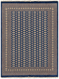27626-Bokhara Hand-Knotted/Handmade Pakistani Rug/Carpet Tribal/Nomadic Authentic/ Size: 12'1" x 9'1"/368cm ×277cm