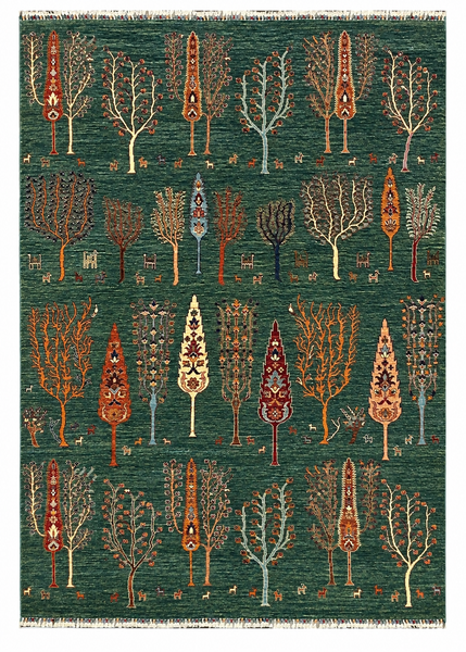 27794-Chobi Ziegler Handmade/Hand-knotted Afghan Rug/Carpet Tribal/Nomadic Authentic/ Size:  9'8" x 6'9" / 295cm x 206cm