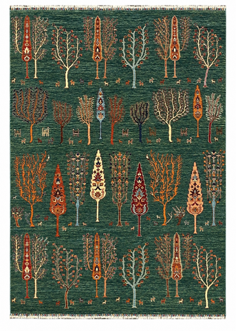 27794-Chobi Ziegler Handmade/Hand-knotted Afghan Rug/Carpet Tribal/Nomadic Authentic/ Size:  9'8" x 6'9" / 295cm x 206cm