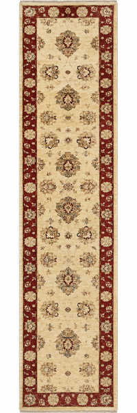 19308-Chobi Ziegler Hand-knotted/Handmade Afghan Rug/Carpet Tribal/Nomadic Authentic/ Size: 11'9" x 2'8"/ 358cm x 81cm