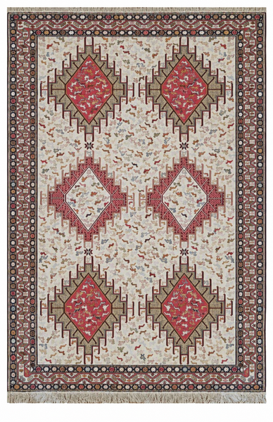 27135 - Kilim Hand-Woven/Flat Weaved/Handmade Afghan Kelim/Carpet Tribal/Nomadic Authentic/Size: 6'9" x 4'3"/206cm x 130cm