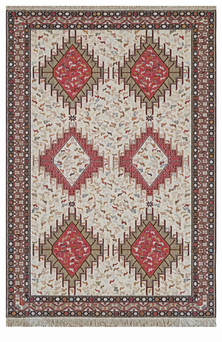 27135 - Kilim Hand-Woven/Flat Weaved/Handmade Afghan Kelim/Carpet Tribal/Nomadic Authentic/Size: 6'9" x 4'3"/206cm x 130cm