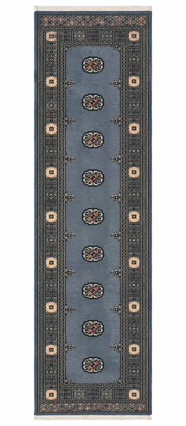 27616-Bokhara Hand-Knotted/Handmade Pakistani Rug/Carpet Tribal/Nomadic Authentic/ Size: 10'0" x 2'6"/305cm ×76cm