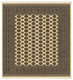 27634-Bokhara Hand-Knotted/Handmade Pakistani Rug/Carpet Tribal/Nomadic Authentic/ Size: 9'2" x 8'1"/279cm ×246cm