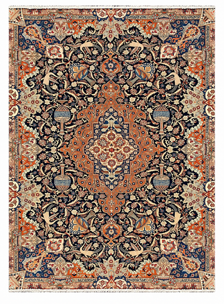 27316-Mashad Hand-Knotted/Handmade Persian Rug/Carpet Traditional Authentic/ Size: 11'1" x 7'11"/337cm x 241cm