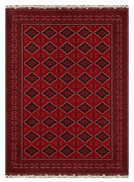 27928 -Royal Khal Mohammad Hand-Knotted/Handmade Afghan Rug/Carpet Traditional Authentic/Size: 13'8" x 9'9" / 417cm x 297cm