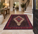 24281 - Senneh Hand-Knotted/Handmade Persian Rug/Carpet Traditional/5'3" x 3'9"/160cm x 14cm/(DYE RUN AS IS )