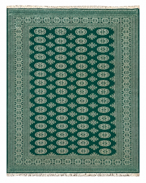 27596-Bokhara Hand-Knotted/Handmade Pakistani Rug/Carpet Tribal/Nomadic Authentic/ Size: 7'7" x 6'0"/231 cm × 183 cm