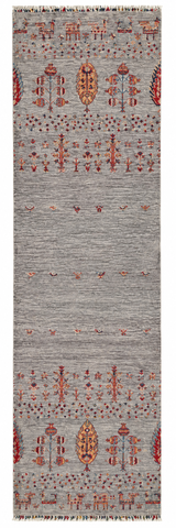 25023- Chobi Ziegler Afghan/Handmade/Hand-Knotted Contemporary/Traditional/Size: 10'2" x 2'9"/310cm x 84cm