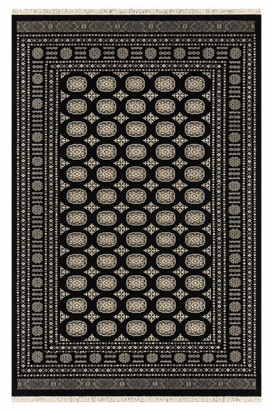 27591-Bokhara Hand-Knotted/Handmade Pakistani Rug/Carpet Tribal/Nomadic Authentic/ Size: 8'9" x 6'0"/267 cm × 183 cm