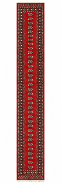 27630-Bokhara Hand-Knotted/Handmade Pakistani Rug/Carpet Tribal/Nomadic Authentic/ Size: 15'8" x 2'6"/478cm ×76cm