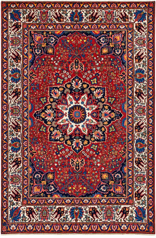 24794 - Bakhtiar Antique (Circa 1930-1940)/Hand-Knotted/Handmade Persian Rug/Carpet Traditional Authentic/ Size: 14'3" x 10'2"/434cm x 310cm