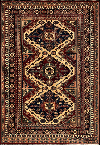 19398- Royal Shirvan Hand-Knotted/Handmade Azerbaijan Rug/Carpet Tribal/Nomadic Authentic/ Size: 8'3" x 5'8" /251cm x 173cm