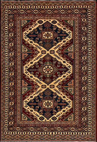 19398- Royal Shirvan Hand-Knotted/Handmade Azerbaijan Rug/Carpet Tribal/Nomadic Authentic/ Size: 8'3" x 5'8" /251cm x 173cm