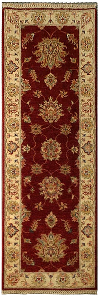 22318 - Chobi Ziegler Hand-knotted/Handmade Afghan Rug/ Carpet Traditional Authentic/Size: 5'11" x 2'0"/ 180cm x 61cm