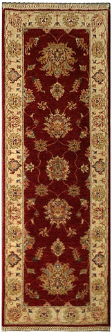 22318 - Chobi Ziegler Hand-knotted/Handmade Afghan Rug/ Carpet Traditional Authentic/Size: 5'11" x 2'0"/ 180cm x 61cm