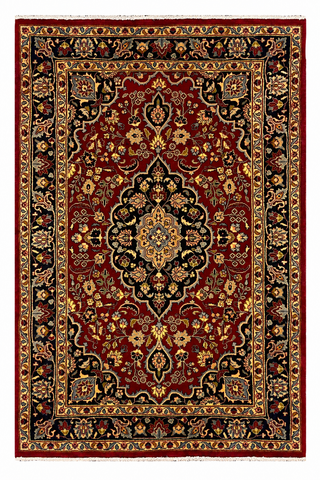 27244-Mashad Hand-Knotted/Handmade Persian Rug/Carpet Traditional Authentic/ Size: 6'5" x 4'0"/195cm x 123cm