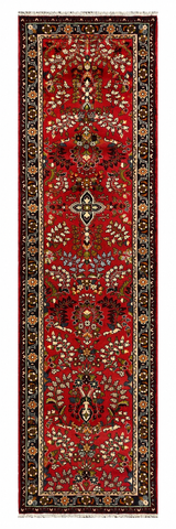 27307-Sarough Hand-Knotted/Handmade Persian Rug/Carpet Traditional Authentic/ Size: 10'3"x 2'9"/313cm x 83cm