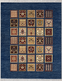 19123-Chobi Ziegler Hand-Knotted/Handmade Afghan Rug/Carpet Tribal/Nomadic Authentic/ Size: 7'6" x 5'8"