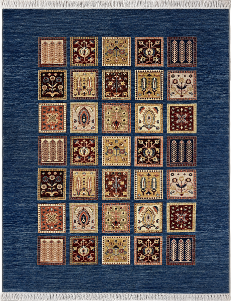 19123-Chobi Ziegler Hand-Knotted/Handmade Afghan Rug/Carpet Tribal/Nomadic Authentic/ Size: 7'6" x 5'8"