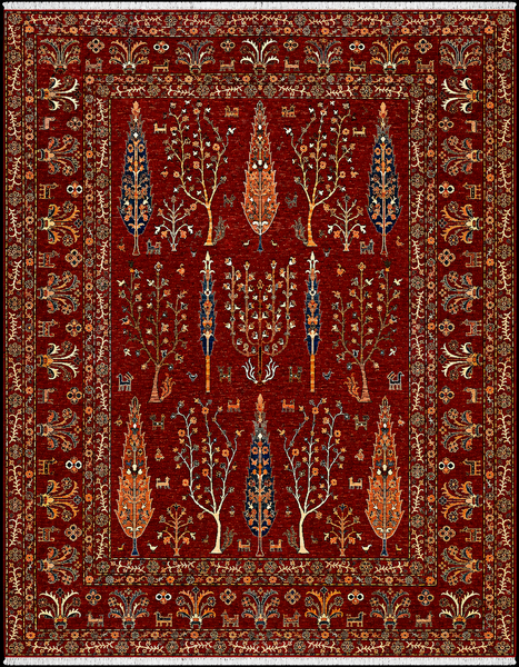 22373-Chobi Ziegler Hand-Knotted/Handmade Afghan Rug/Carpet Tribal/Nomadic Authentic/ Size: 11’11” x 9’3”/ 363cm x 282cm