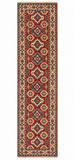 27805-Kazak Hand-Knotted/Handmade Afghan Rug/Carpet Tribal/Nomadic Authentic/ Size: 12'8" x 2'6" / 386cm x 76cm/386m x 76cm