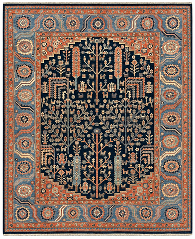 27654- Royal Heriz Hand-Knotted/Handmade Afghan Rug/Carpet Traditional/Authentic/Size:  9'8" x 8'0"/295cmx 244cm