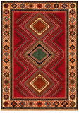 24297 - Shiraz Hand-Knootted/Handmade Persian Rug/Carpet Tribal/Nomadic Authentic/Size: 7'0" x 4'11" / 213cm x 150cm