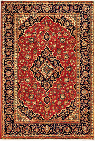 24541- Kashan Handmade/Hand-Knotted Persian Rug/Traditional/ Nomadic Carpet Authentic/ Size: 7'3" x 4'6" / 221cm x 137cm