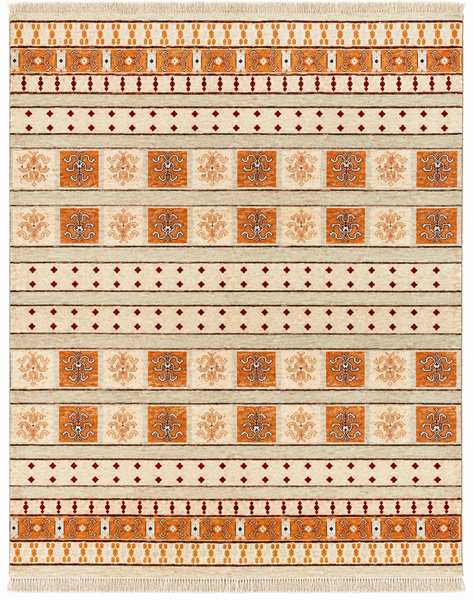 21750-Chobi Ziegler Hand-Knotted/Handmade Afghan Rug/Carpet Modern Authentic/Size: 6'7" x 5'2"/ 206cm x 155cm