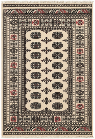 25054-Royal Bokhara Hand-Knotted/Handmade Pakistani Rug/Carpet Tribal/Nomadic Authentic/ Size: 5'10" x 4'1"/178cm x 124cm