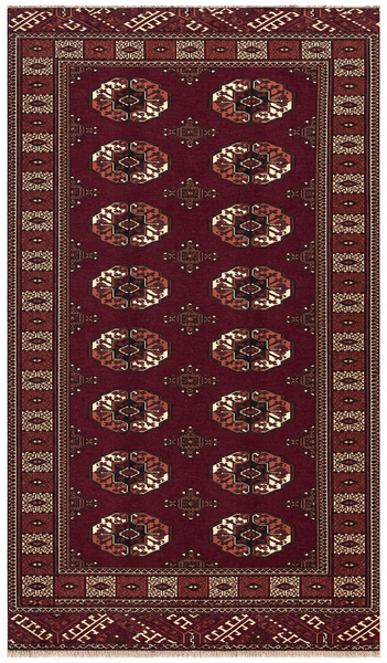 24343-Turkmen Hand-Knotted/Handmade Persian Rug/Carpet Traditional/Authentic/Size: 7'5" x 4'4" / 226cm x 132cm