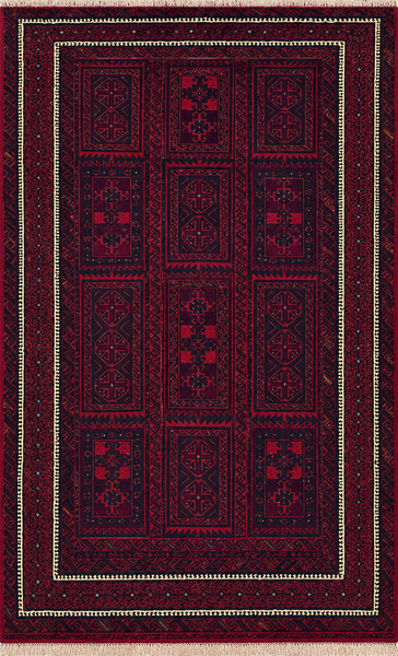 24339-Balutch Hand-Knotted/Handmade Persian Rug/Carpet Tribal/Nomadic Authentic/ Size: 6'9" x 4'1" / 206cm x 124cm