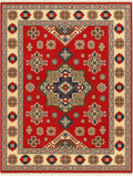 22744 - Kazak Afghan Hand-knotted Contemporary/Nomadic/Tribal Carpet/Rug/Size: 6'6" x 4'11"/ 198cm x 150cm