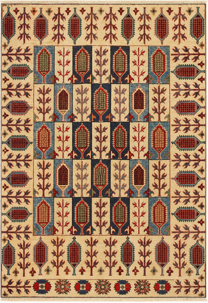 22729 - Kazak Hand-Knotted/Handmade Afghan Tribal/Nomadic Authentic/Size: 7'3" x 4'11"/ 221cm x 150cm