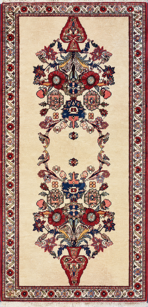 23066- Abadeh Hand-Knotted/Handmade Persian Rug/Tribal/Nomadic/Carpet Authentic/Size: 3'8" x 1'11"/ 112cm x 58cm
