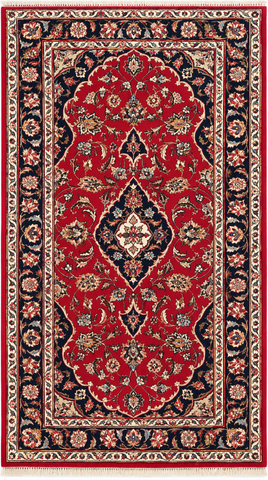 22245 - Kashan Handmade/Hand-Knotted Persian Rug/Traditional/Carpet Authentic/ Size: 4'8" x 2'7"/ 142cm x 79cm