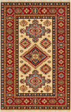 22448 -Royal Kazak Hand-Knotted/Handmade Afghan Tribal/Nomadic Authentic/Size: 4'11" x 3'3"/ 150cm x 99cm